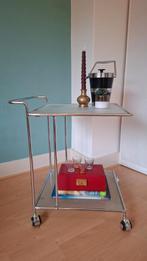 Vintage 70's chrome barcart, Minder dan 55 cm, Metaal of Aluminium, Vintage, Ophalen of Verzenden