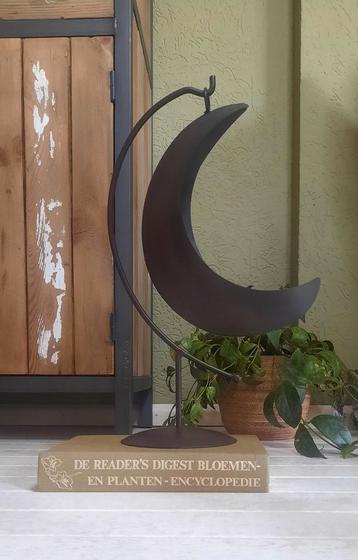 Lantaarn waxinelichthouder halve maan metaal  beschikbaar voor biedingen