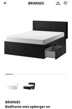 IKEA Brimnes bed 140 met 4 lades, Huis en Inrichting, Slaapkamer | Bedden, Ophalen, Gebruikt, Zwart, 140 cm