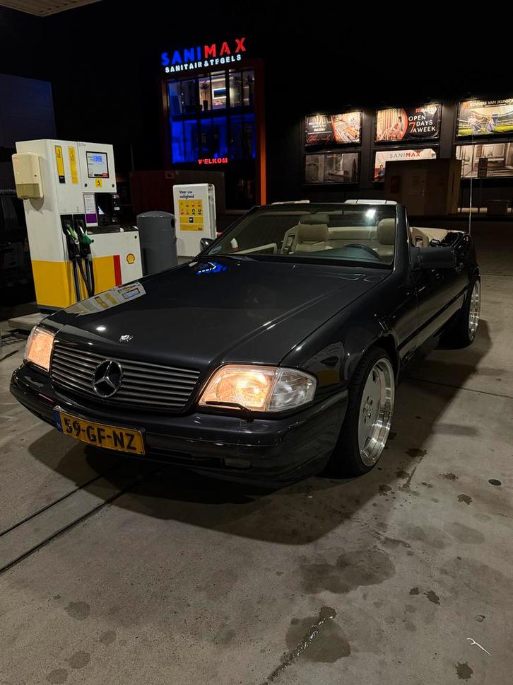 Mercedes-Benz SL 5.0 500 SL AUT U9 1992 Zwart, Auto's, Mercedes-Benz, Particulier, SL, Benzine, Cabriolet, Automaat, Geïmporteerd