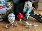 5 stuks oude/antieke kerstboom versieringen clown paddestoel, Ophalen, Gebruikt