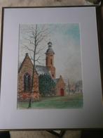 's-Gravenpolder, Maartenskerk, Mooie aquarel v/d Herder, Antiek en Kunst, Kunst | Schilderijen | Klassiek, Ophalen of Verzenden