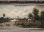 polderlandschap met koeien, Antiek en Kunst, Kunst | Schilderijen | Klassiek, Ophalen of Verzenden