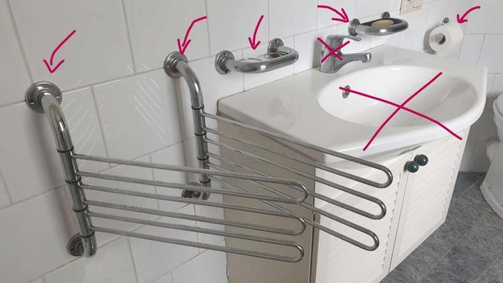 Badkamer accessoires handdoekhanger mengkraan douchekraan ed, Huis en Inrichting, Badkamer | Badkamermeubels, Overige typen, Minder dan 100 cm