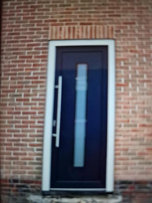 Vordeur, kunststof 2375 €., Doe-het-zelf en Verbouw, Deuren en Horren, Gebruikt, Buitendeur, 200 tot 215 cm, 80 tot 100 cm, Glas