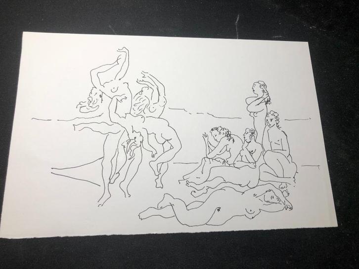 Inkt-tekening vermoedelijk Picasso (6), Antiek en Kunst, Kunst | Schilderijen | Modern, Ophalen of Verzenden