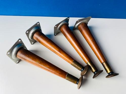 Vintage jaren 50 meubelpootjes/ hout met messing accenten, Huis en Inrichting, Kasten | Overige, Gebruikt, Ophalen of Verzenden
