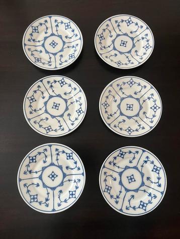 6 gebaksbordjes / tapasbordjes  Blau Saks Eisenberg DDR beschikbaar voor biedingen