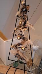 Zwart metalen kerstboom met droogbloemen,ballen en lichtjes, Diversen, Kerst, Ophalen, Gebruikt