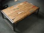 salontafel superstevig hardhout stoer cool design, Ophalen, 100 tot 150 cm, 50 tot 100 cm, Zo goed als nieuw