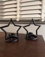 Waxinelichthouders Ster - Set van 2, Huis en Inrichting, Woonaccessoires | Kandelaars en Kaarsen, Gebruikt, Zwart, Ophalen of Verzenden