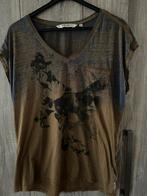 Bruin/blauw shirt / Garcia jeans / XL, Kleding | Dames, Blauw, Maat 46/48 (XL) of groter, Ophalen of Verzenden, Zo goed als nieuw