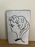 Vintage Wandtegel met meisjes profiel - Boonstra(?) 12x7c, Ophalen of Verzenden