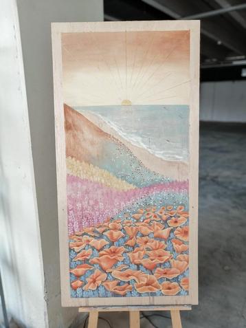 Kunstwerk > Origineel > Bloemen aan zee beschikbaar voor biedingen
