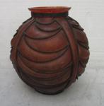 Daum, Lorrain glas vaas in smeedwerk GROOT model 4, Ophalen