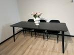 Houten Zwarte tafel eettafel, Ophalen of Verzenden, Zo goed als nieuw, Rechthoekig, 50 tot 100 cm