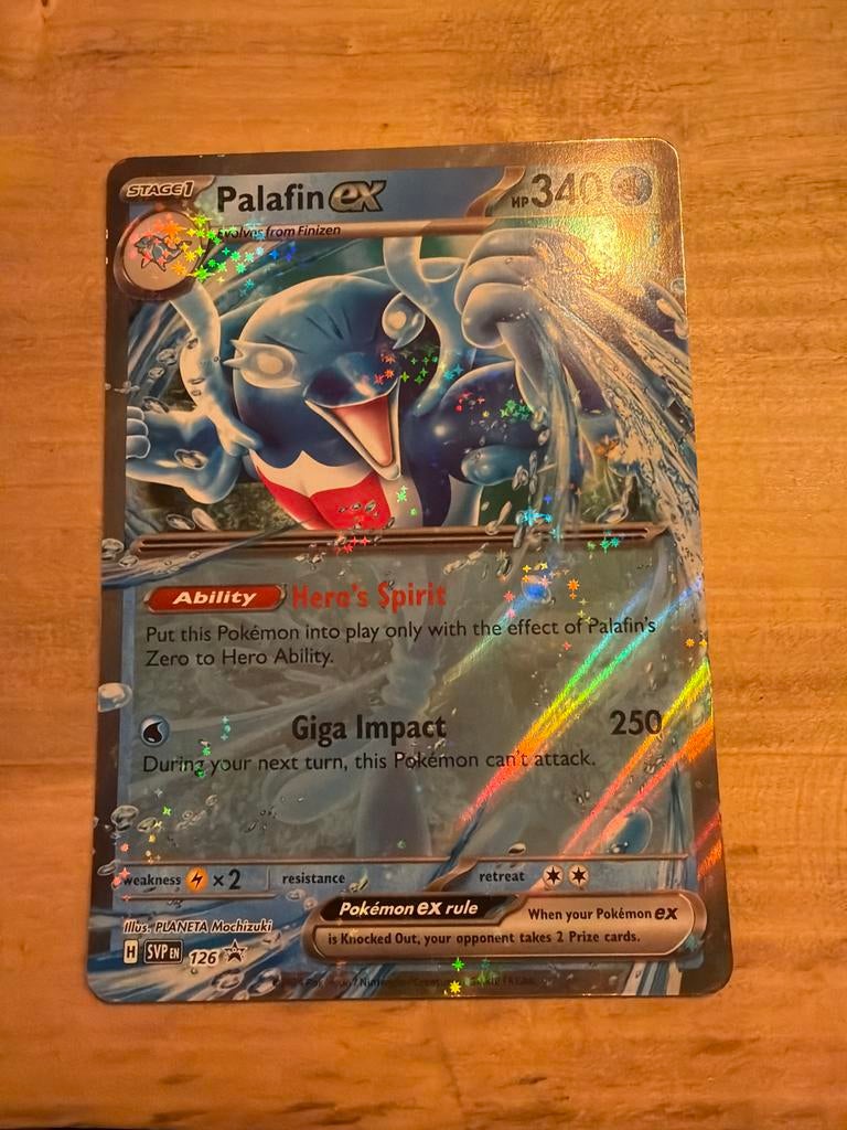 Palafin ex Pokémonkaart - Zeldzaam!, Een of twee spelers, Ophalen of Verzenden, Zo goed als nieuw