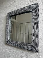 Rieten spiegel, Huis en Inrichting, Woonaccessoires | Spiegels, Ophalen, Minder dan 50 cm, Gebruikt, Vierkant