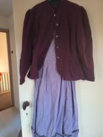 Paarse jurk met bordeaux jasje - Maat M/L, Maat 48/50 (M), Paars, Ophalen of Verzenden, Gedragen