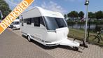 Hobby DeLuxe 440 SF-Dorema Multinova voortent + Enduro mover, Dwarsbed, Hobby, Bedrijf, Treinzit