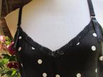 mj/MARCCAIN/topje/zwart wit polkadot N4/spaghettibandjes, Kleding | Dames, Maat 38/40 (M), Verzenden, Zwart, Zo goed als nieuw