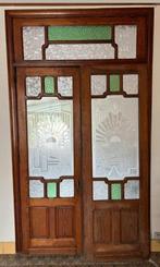 Set geëtste openslaande deuren en losse deur met bovenlicht, Ophalen of Verzenden