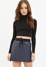 Minirok van kunstleer met trekkoord om taille, maat M, NIEUW, Kleding | Dames, Maat 38/40 (M), Nieuw, Forever 21, Boven de knie