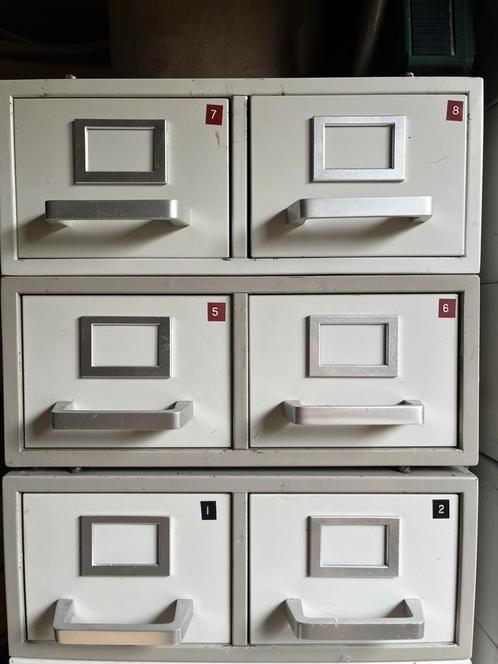 Vintage metalen ladekast grijs, Huis en Inrichting, Kasten | Ladekasten, Gebruikt, Minder dan 100 cm, Minder dan 50 cm, 25 tot 50 cm