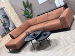 ZGAN Industriële Cognac Hoekbank - 275 x 210, Ophalen, 250 tot 300 cm, Stoer Industrieel Hoekbank Cognac Kwaliteit, -
