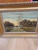 Vintage Schilderij op Hout - Landschap, Antiek en Kunst, Ophalen of Verzenden