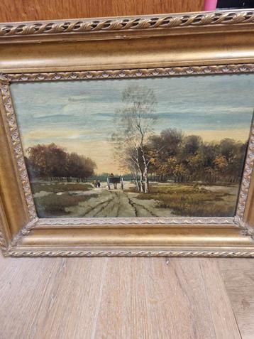 Vintage Schilderij op Hout - Landschap beschikbaar voor biedingen