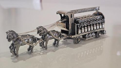 Heineken Zilveren Miniatuur Bierkoets in originele doos, Antiek en Kunst, Antiek | Goud en Zilver, Zilver, Ophalen