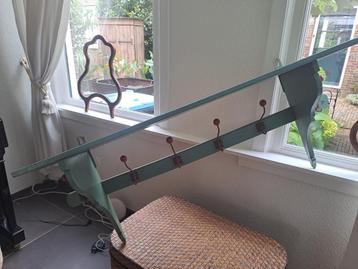 Antiek Aqua Kapstok / Rek - Vintage Blikvanger! beschikbaar voor biedingen