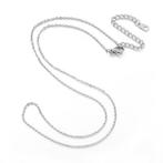 Stainless steel schakelketting antiek zilver 2x1,5mm met ver, Overige materialen, Verstelbaar, Verzenden, Nieuw