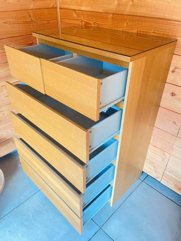 MALM Ladekast 6 lades,  eikenfineer, 80x123 cm - afbeelding 2