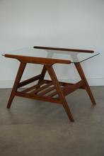 Vintage Mid-Century glazen salontafel/bijzettafel jaren 60, ., Mid-Century, Zo goed als nieuw, .