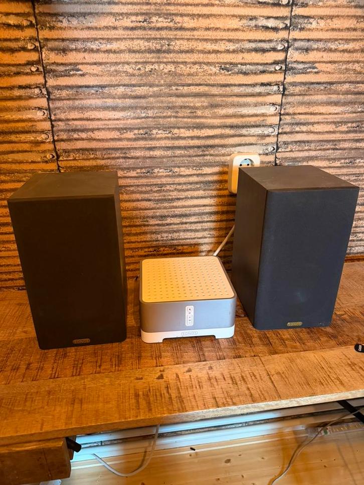 Sonos Multiroom Set – ZonePlayer ZP120 + 2x SP100 Speakers –, Audio, Tv en Foto, Luidsprekers, Zo goed als nieuw, Front, Rear of Stereo speakers