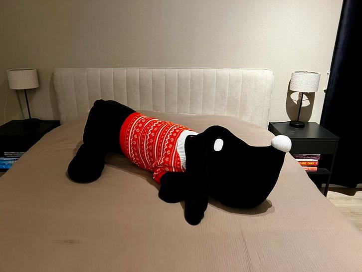 HEMA Takkie XXL knuffel 1.20 meter nieuw met kerst shirt, Kinderen en Baby's, Speelgoed | Knuffels en Pluche, Nieuw, Hond, Ophalen