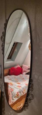 Spiegel, langwerpig, zwart, Huis en Inrichting, Woonaccessoires | Spiegels, Ophalen, 100 tot 150 cm, Zo goed als nieuw, Ovaal