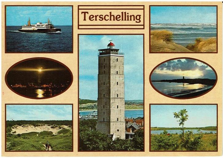Ansichtkaart Terschelling Brandaris, Verzamelen, Ansichtkaarten | Nederland, Gelopen, Waddeneilanden, 1980 tot heden, Ophalen of Verzenden