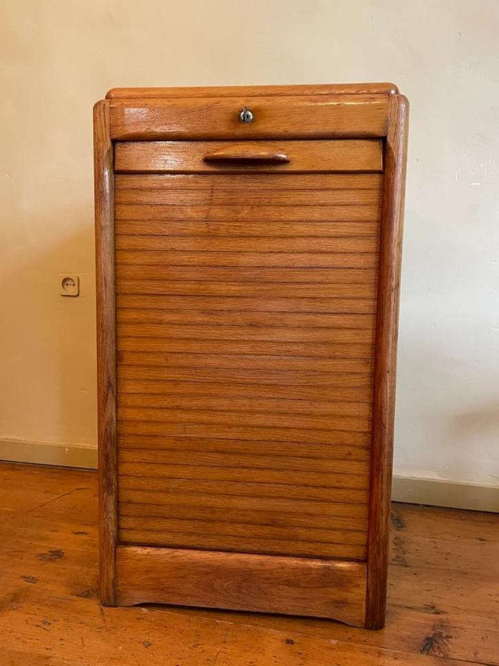 Rolluikkast Archiefkastje Kantoorkastje Muziekkast jaren 50, Antiek en Kunst, Antiek | Woonaccessoires, Ophalen of Verzenden