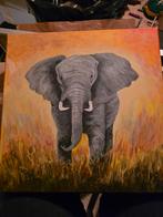 Olifant Schilderij, Minder dan 50 cm, Oorspronkelijke maker, Ophalen of Verzenden, Zo goed als nieuw