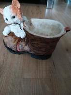 Kattenbloempot in schoen, Tuin en Terras, Bloembakken en Plantenbakken, Ophalen of Verzenden, Rond, Tuin, Minder dan 30 cm