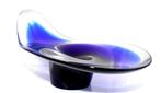 Prachtige Blauw Sommerso Glas Schaal Chribska Glassworks, Antiek en Kunst, Verzenden