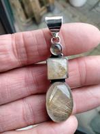 Rutielkwarts kettinghanger, Sieraden, Tassen en Uiterlijk, Verzenden, Nieuw, Geel, Zilver