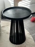 Stijlvol bijzettafeltje in Japandi-stijl – zwart houtlook, Ophalen, Japandi, Minder dan 55 cm, Rond