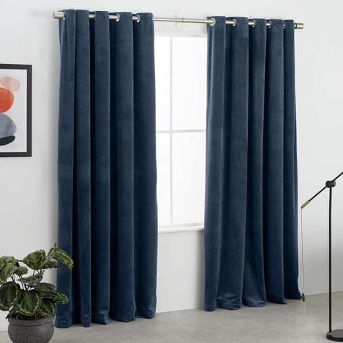 4 Julius gevoerde fluweel gordijnen met ringen - 792 x 228cm, Huis en Inrichting, Stoffering | Gordijnen en Lamellen, Zo goed als nieuw