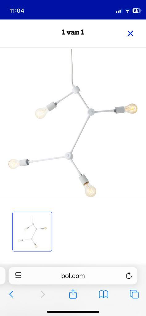 Audo Copenhagen (Menu) Tribeca serie Franklin Chandelier wit, Huis en Inrichting, Lampen | Kroonluchters, Zo goed als nieuw, Ophalen of Verzenden