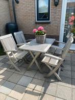 Teakhouten Tuinset, 4 zitplaatsen, Gebruikt, Ophalen of Verzenden, Tuinset