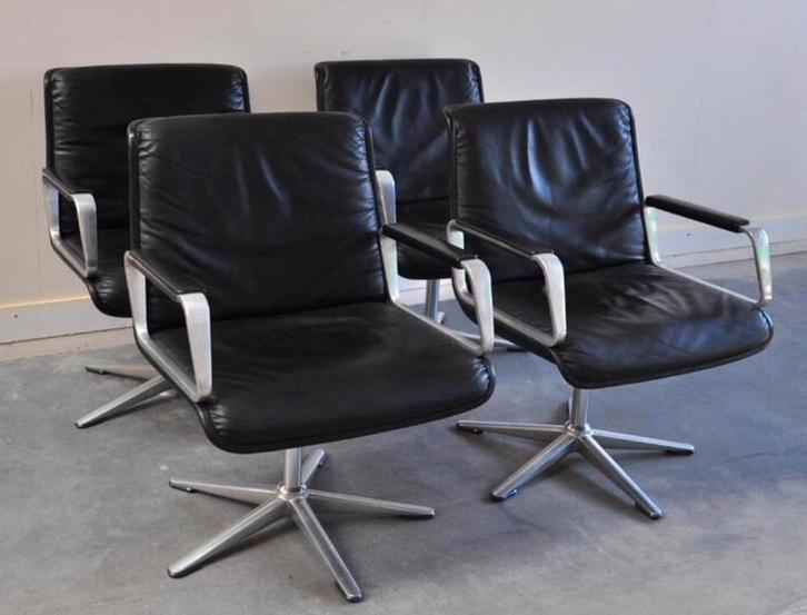 4 Retro Vintage tijdloze fauteuils Knoll Chanel Mid Century, Huis en Inrichting, Stoelen, Zo goed als nieuw, Ophalen